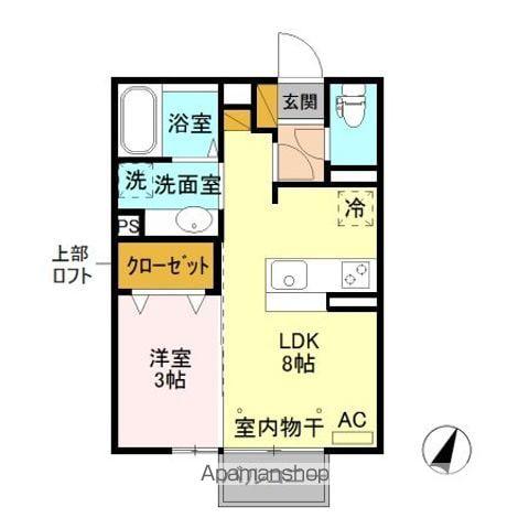 アリスコート・SIMIZU A/B(1LDK/2階)の間取り写真