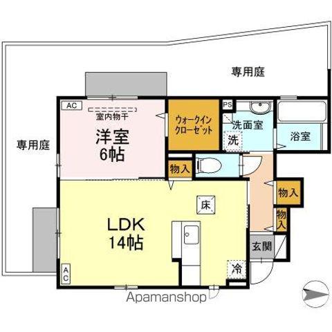 カサフェリス(1LDK/1階)の間取り写真