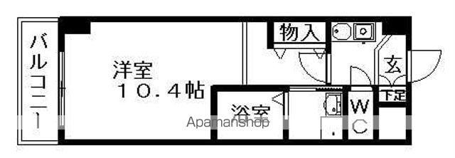 サウス名駅(1K/5階)の間取り写真