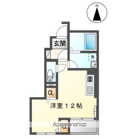 メイプル花堂北(ワンルーム/1階)の間取り写真