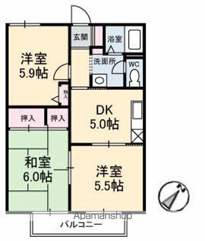 メゾン瀬戸見(3K/2階)の間取り写真