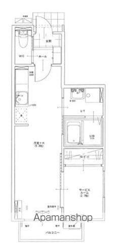 トレーフル(1K/1階)の間取り写真