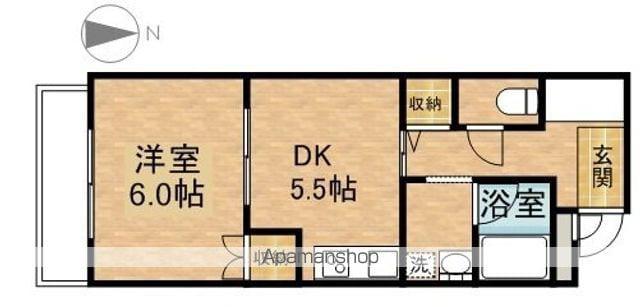 パルロイヤル東島田(1DK/3階)の間取り写真