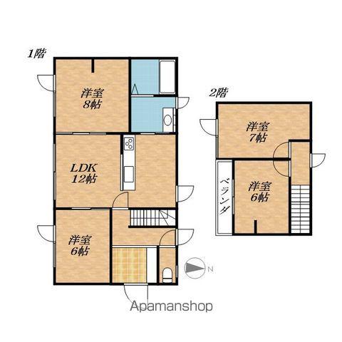 根室本線 芽室駅 徒歩14分 2階建 築53年(4LDK)の間取り写真