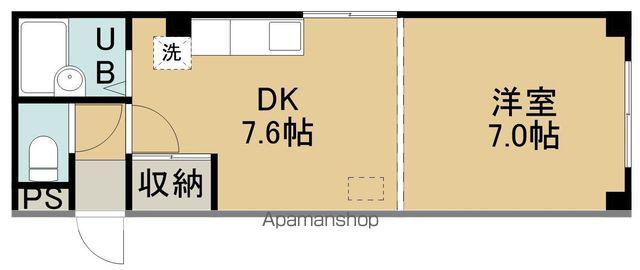 ヴィラ五稜郭(1DK/2階)の間取り写真