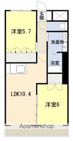 ラピュタ(2LDK/1階)の間取り写真