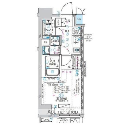 ディアレイシャス大須観音III(1K/3階)の間取り写真