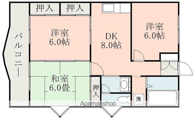 クインハイツ(3DK/1階)の間取り写真