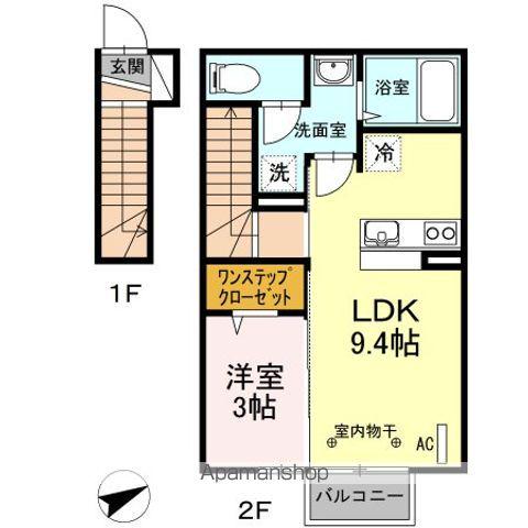 グレードⅥ(1LDK/2階)の間取り写真