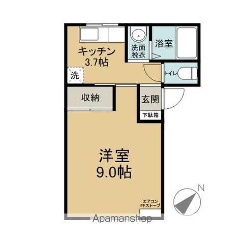 カーサ・ヴェガ(1K/2階)の間取り写真