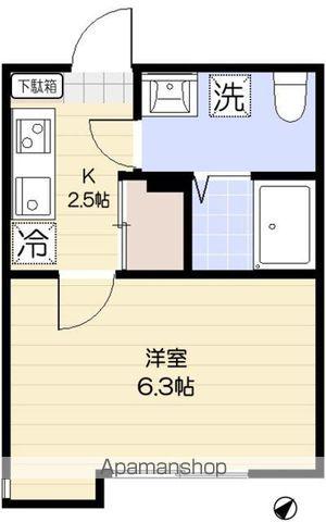 グレーシア幕張(1K/1階)の間取り写真