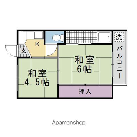 ビレッジハウス長岡(2K/3階)の間取り写真