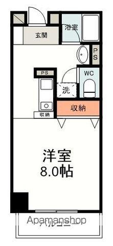 カーサフォンテ(ワンルーム/1階)の間取り写真
