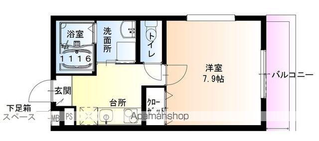 フジパレス助松町Ⅱ番館(1K/1階)の間取り写真