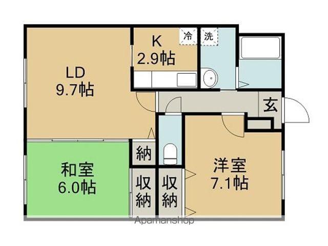 フレスコマンション(2LDK/2階)の間取り写真