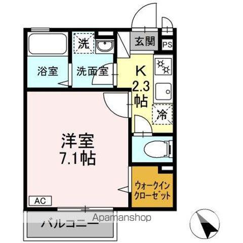 ゼクスト(1K/1階)の間取り写真