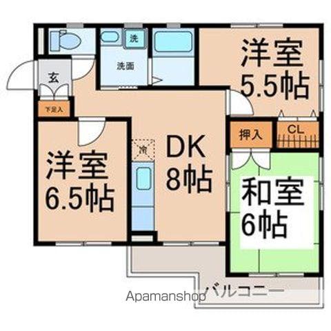 メゾンプチシャトー東の川(3LDK/2階)の間取り写真