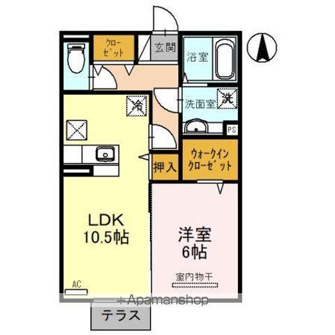 京阪電気鉄道石坂線 滋賀里駅 徒歩5分 2階建 築14年(1LDK/1階)の間取り写真