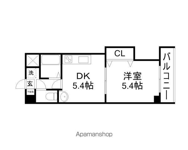 GLANZ HAUS 野洲(1DK/1階)の間取り写真