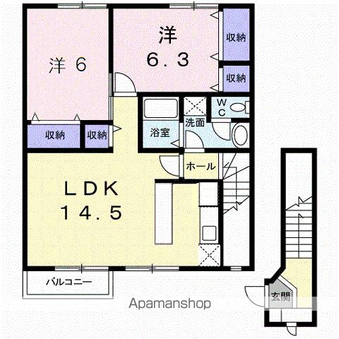 エクセレント・川田(2LDK/2階)の間取り写真