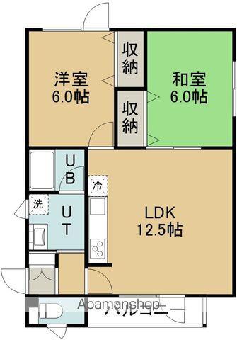メゾンELLE Ⅱ(2LDK/2階)の間取り写真