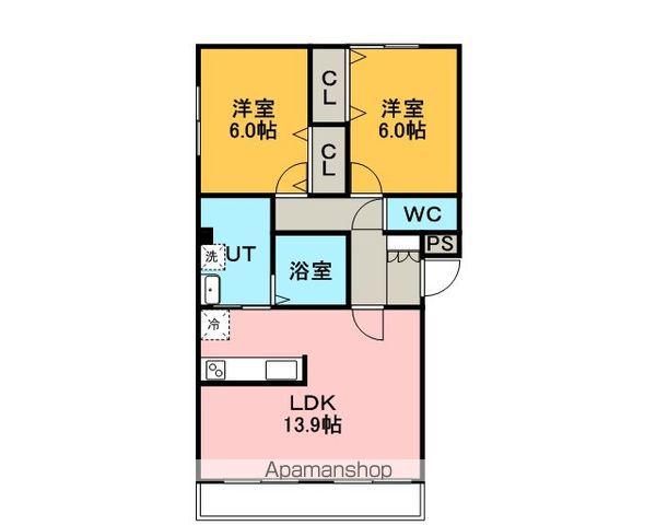 VICTORIAⅧ(2LDK/2階)の間取り写真