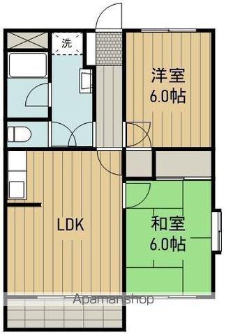 サンシャインヒル(2LDK/4階)の間取り写真