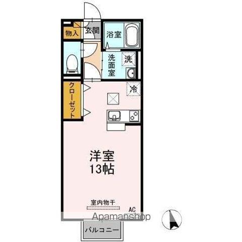 フルジェンテ太田(ワンルーム/1階)の間取り写真