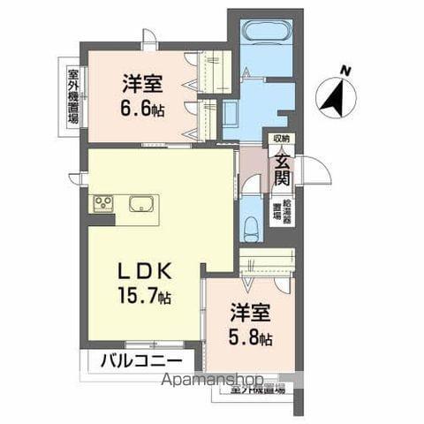 メゾンマスト名須川 B棟(2LDK/2階)の間取り写真