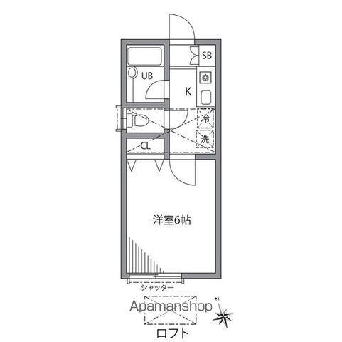 つつじヶ丘ビレッジ(1K/1階)の間取り写真