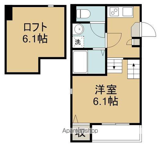 F STUDIO東仙台(1K/2階)の間取り写真