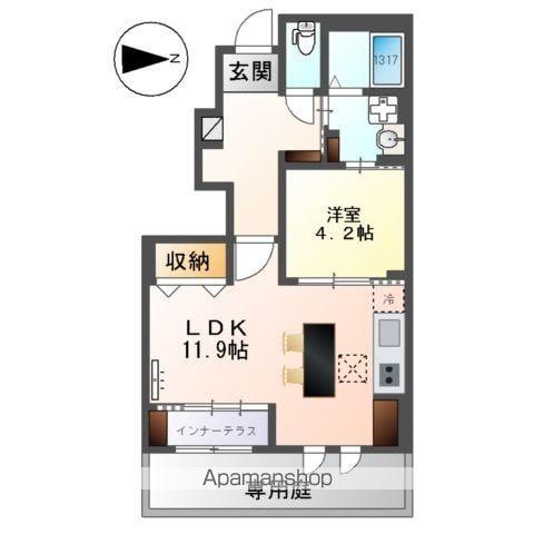 中川区松葉町4丁目アパート(1LDK/1階)の間取り写真