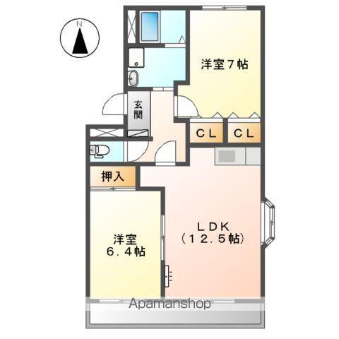 サングリーンプレイス(2LDK/3階)の間取り写真
