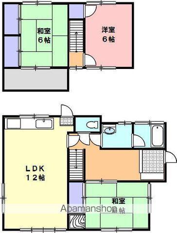 高松琴平電鉄琴平線 空港通り駅 徒歩39分 2階建 築44年(3LDK)の間取り写真