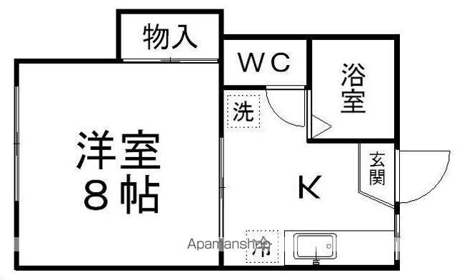 コーポマインA棟(1K/1階)の間取り写真