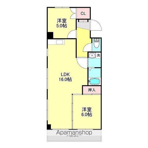 牧の原ハイツ(2LDK/3階)の間取り写真