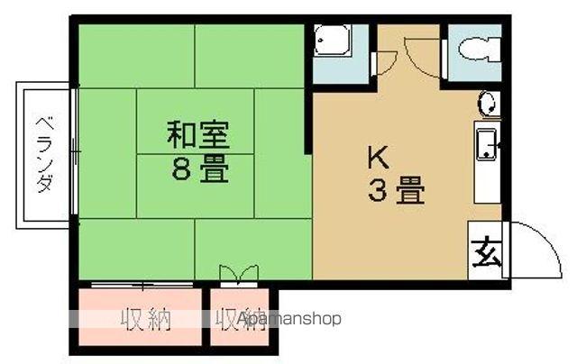 井出ハイツⅡ(1K/2階)の間取り写真