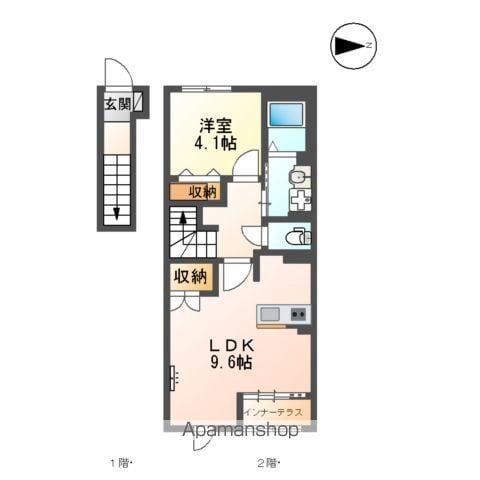 ルミエール宮路(1LDK/2階)の間取り写真