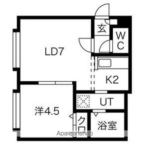 ブランピエールⅡ(1LDK/2階)の間取り写真