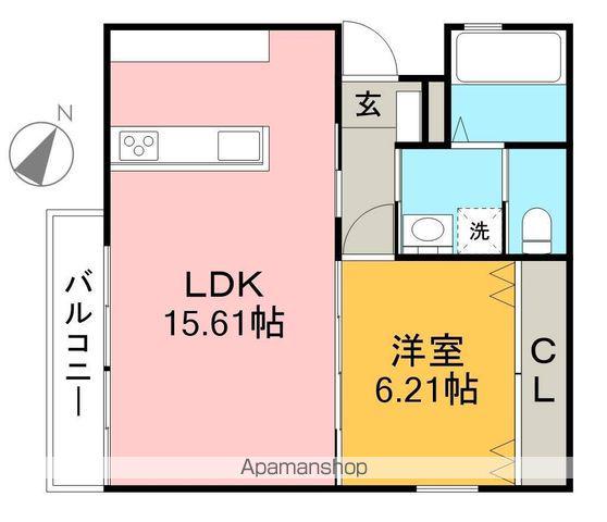 PROUD秦南(1LDK/1階)の間取り写真