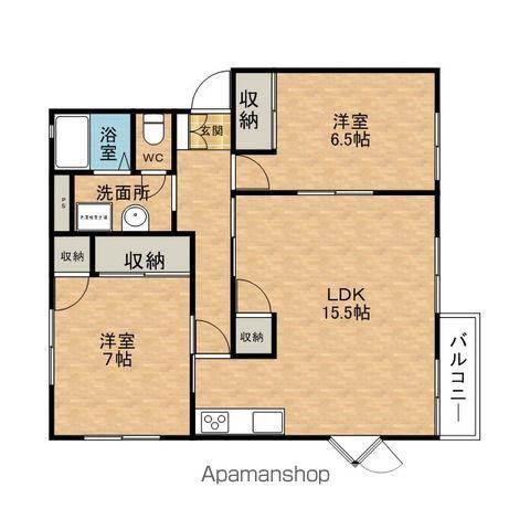 EASE B棟(2LDK/2階)の間取り写真