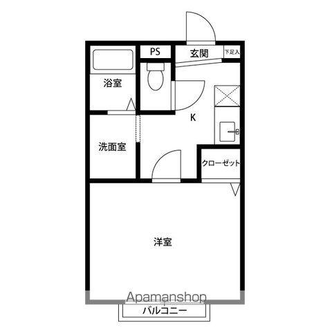 アムールフィオーレ(1K/2階)の間取り写真