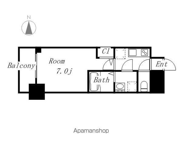 オーキッドレジデンス鶴舞(1K/13階)の間取り写真