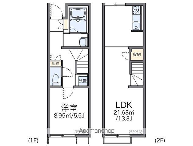 レオネクストハピネス粟野(1LDK/1階)の間取り写真