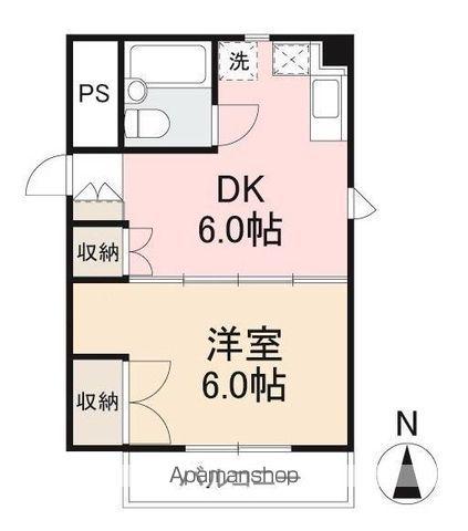 フォルトゥーナ カメオカ(1DK/2階)の間取り写真