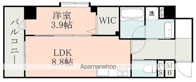 フォーエス武蔵ヶ丘北サウス(1LDK/2階)の間取り写真