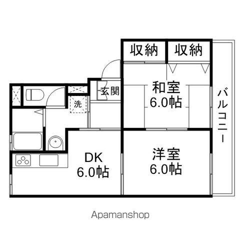 レーベンハイツ(2DK/1階)の間取り写真