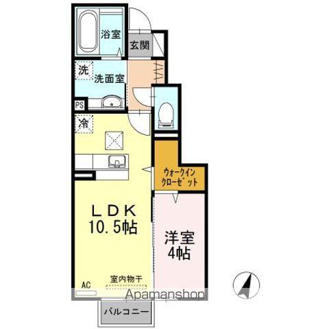 COCO&LEO(1LDK/1階)の間取り写真