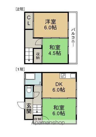 辛幸アパート(3DK/2階)の間取り写真