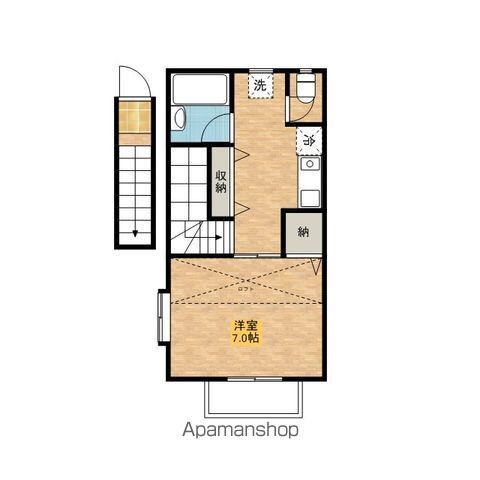 シャングリラ(1K/2階)の間取り写真